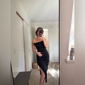 Livi by Olivia Rae black dress with side slit